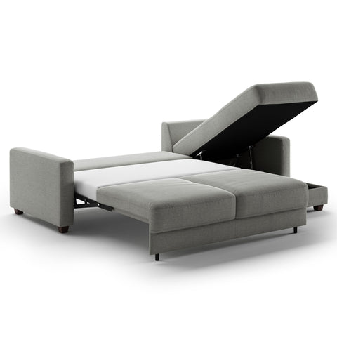 Luonto Hampton Queen Sectional Chaise Sofabed in Fabric Rodeo 104 with a Hybrid Mechanism