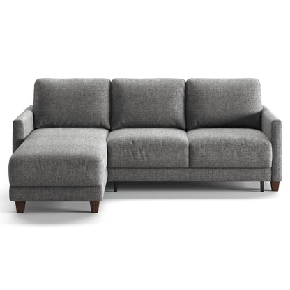 Martta Full XL Sectional (Loveseat Sleeper + Reversible Chaise) Atlantic 07 - 127/9 Walnut Feet Flip Function