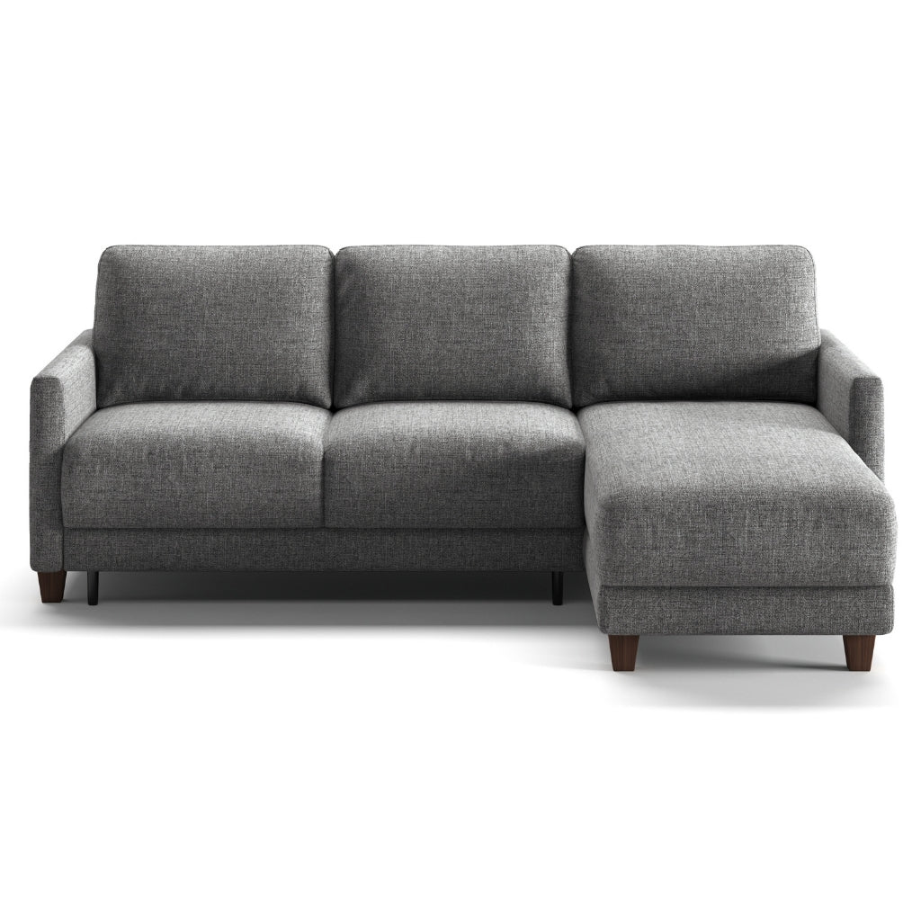 Martta Full XL Sectional (Loveseat Sleeper + Reversible Chaise) Atlantic 07 - 127/9 Walnut Feet Flip Function