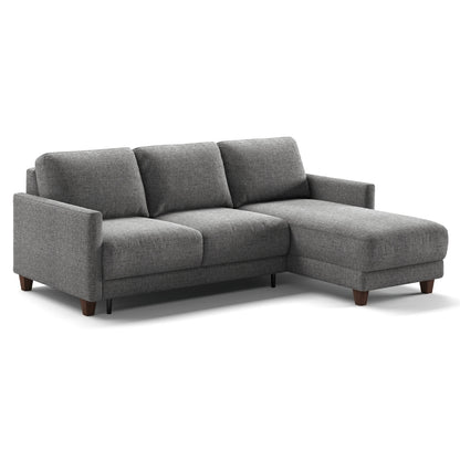 Martta Full XL Sectional (Loveseat Sleeper + Reversible Chaise) Atlantic 07 - 127/9 Walnut Feet Flip Function