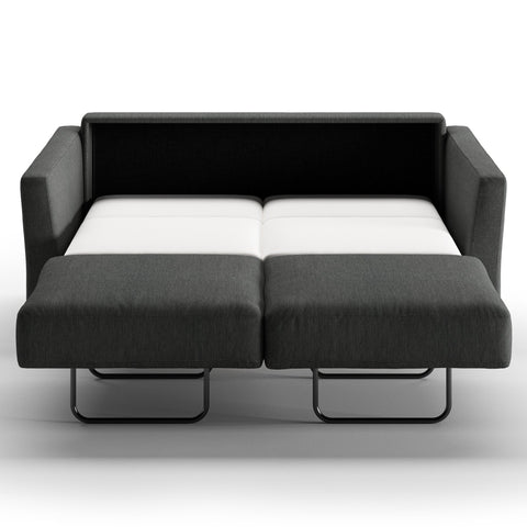 Luonto Monika Full XL Sofabed in Fabric Loule 630 with Nest Mechanism in Front Open View