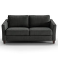 Luonto Monika Full XL Sofabed in Fabric Loule 630 with Wood Foot and Nest Mechanism in Front Closed View