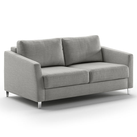 Luonto Monika Full XL Sofabed in Fabric Oliver 173 with Chrome Foot and Nest Mechanism in Side Closed View