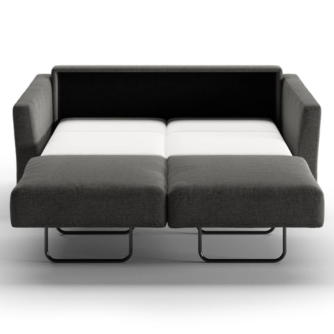 Luonto Monika FUll XL Sofabed in Fabric Oliver 515 with Nest Mechanism in Front Open View