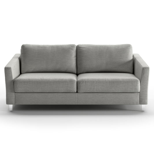 Luonto Monika Queen Sofabed in Fabric Oliver 173 with Chrome Foot and Nest Mechanism in Front Closed View