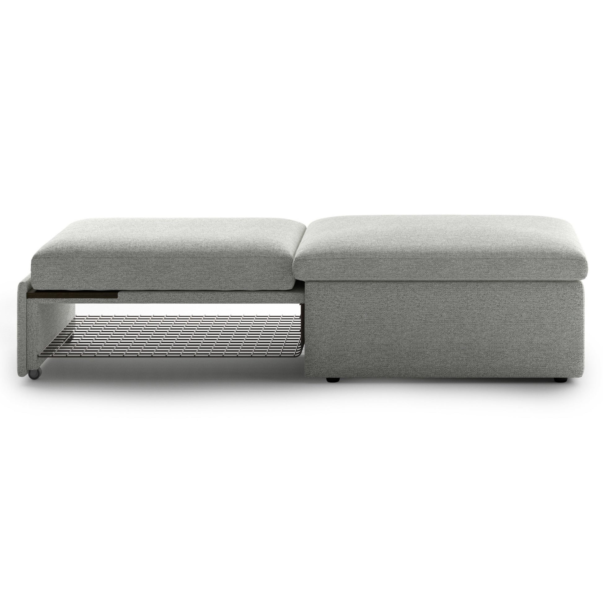 Luonto Otto Cot Sleeper Ottoman with a Drawer Mechanism and Smoked Birch Feet