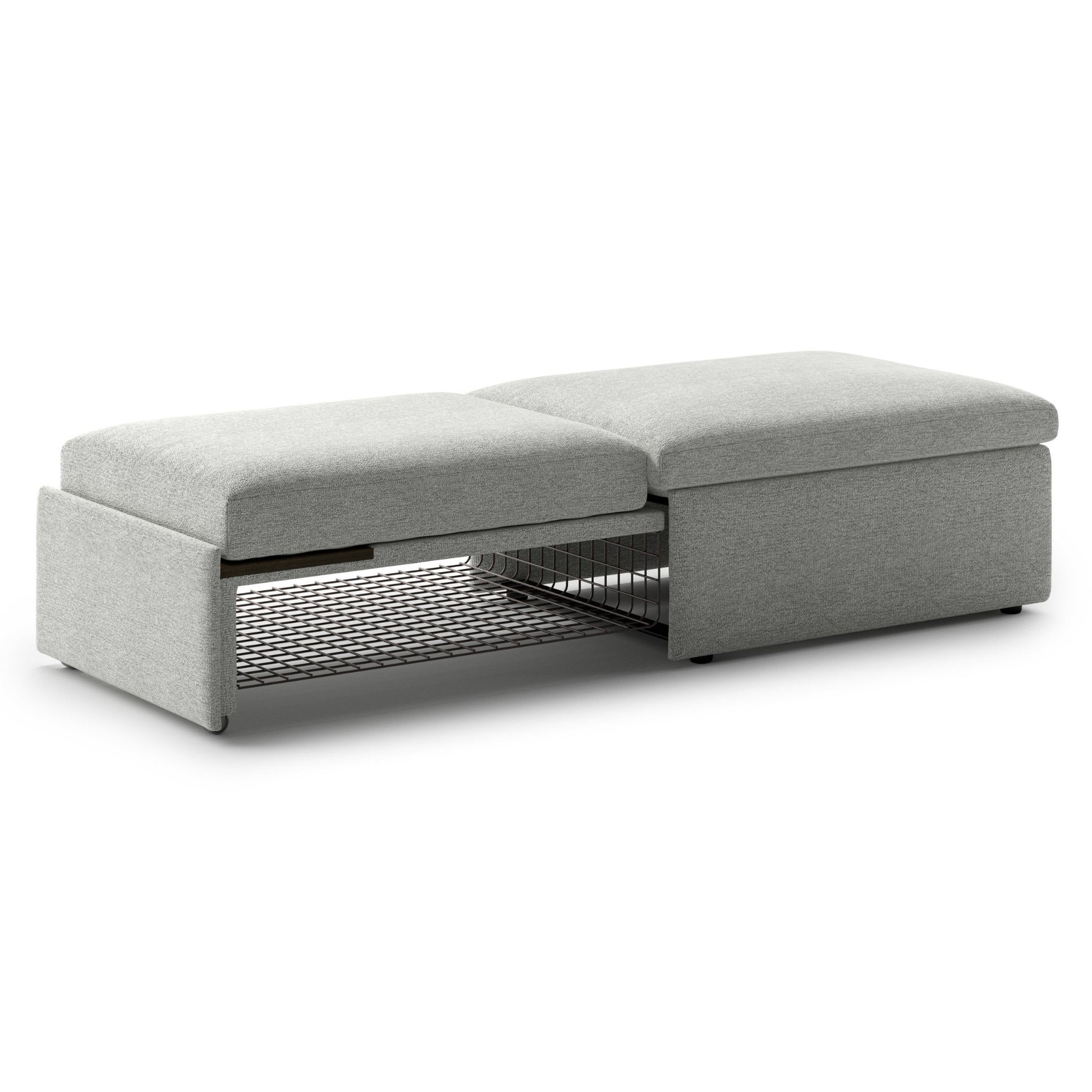 Luonto Otto Cot Sleeper Ottoman with a Drawer Mechanism and Smoked Birch Feet