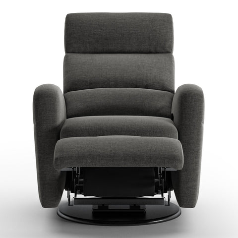 Luonto Sloped Gliding Recliner Swivel Base in Fabric Oliver 515 in Open View