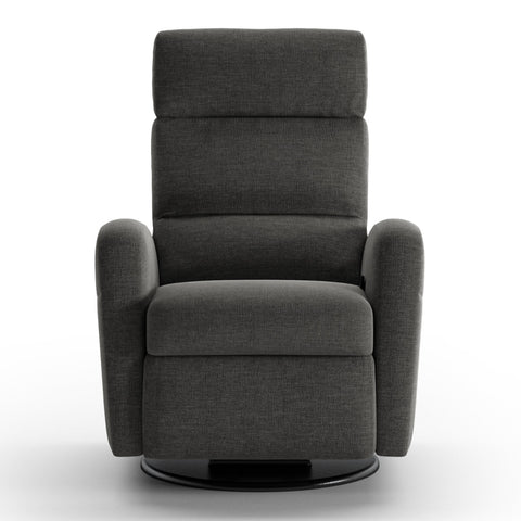 Luonto Sloped Gliding Recliner Swivel Base in Fabric Oliver 515  in Closed View