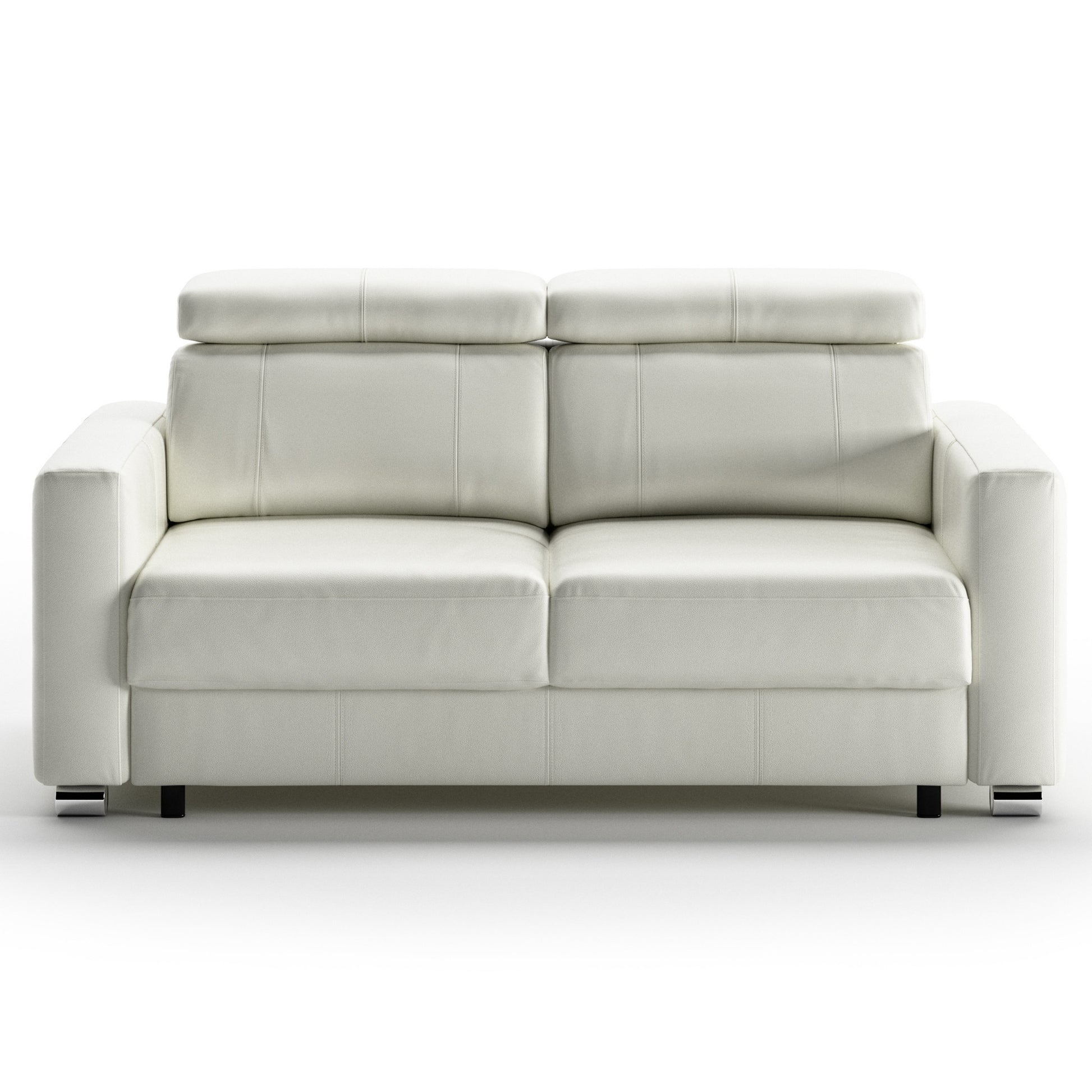 Luonto West Queen Sofabed in Leather Soft Antique 0000 with Chrome Feet and Level Mechanism