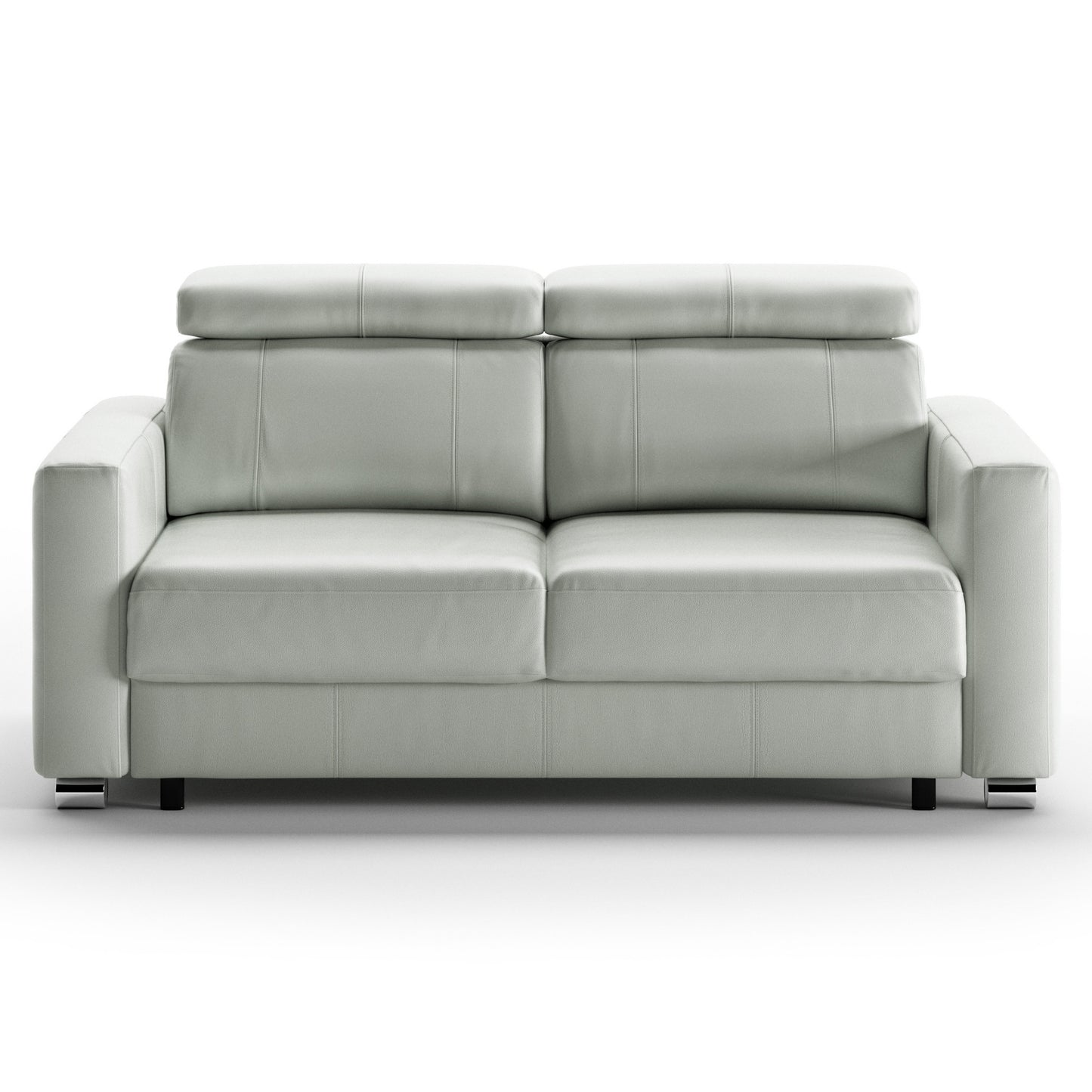 Luonto West Queen Sofabed in Leather Soft Antique 4100 with Chrome Feet and Level Mechanism