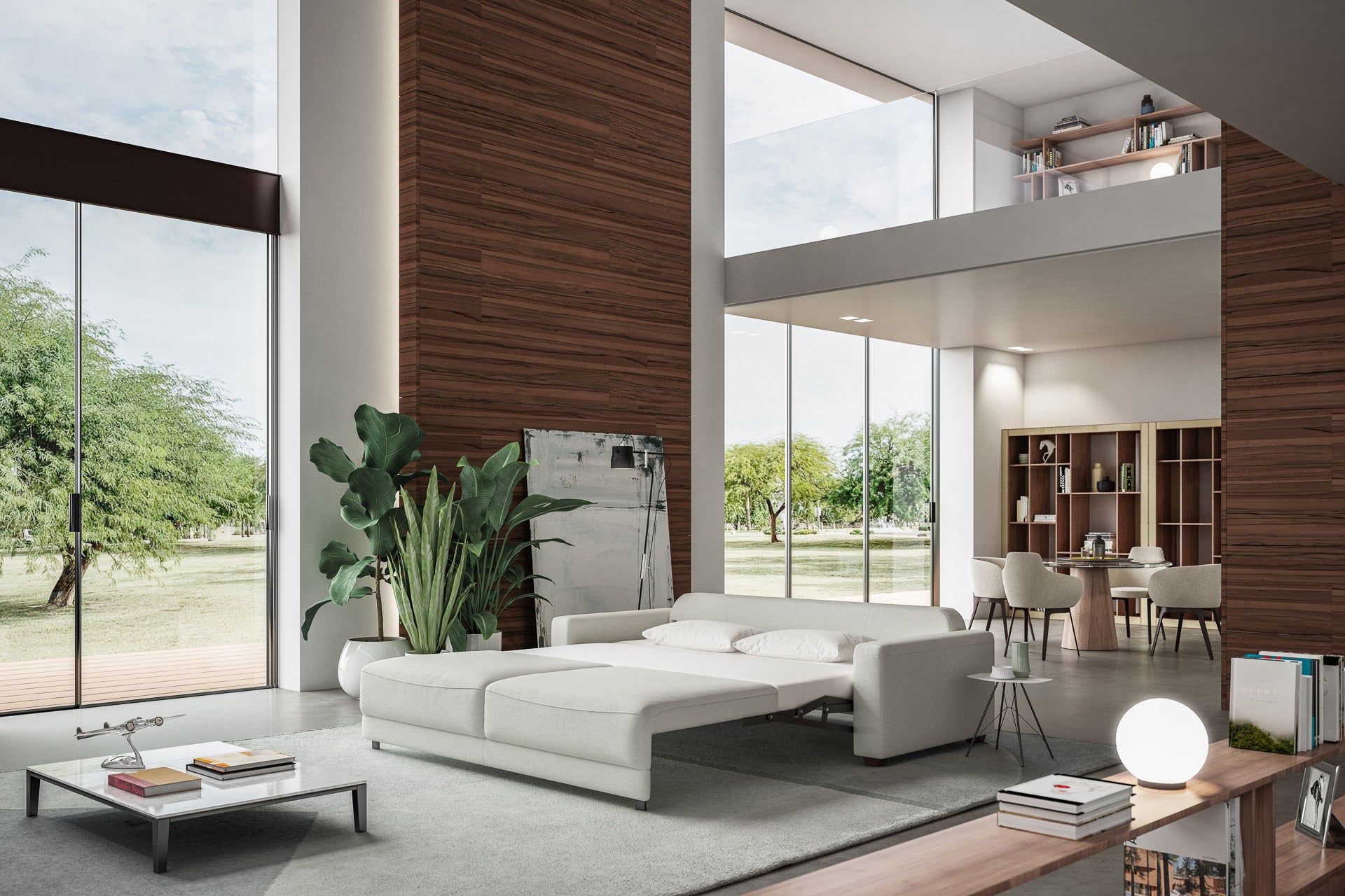 Luonto Belton Sleeper Sofa - Open - lifestyle