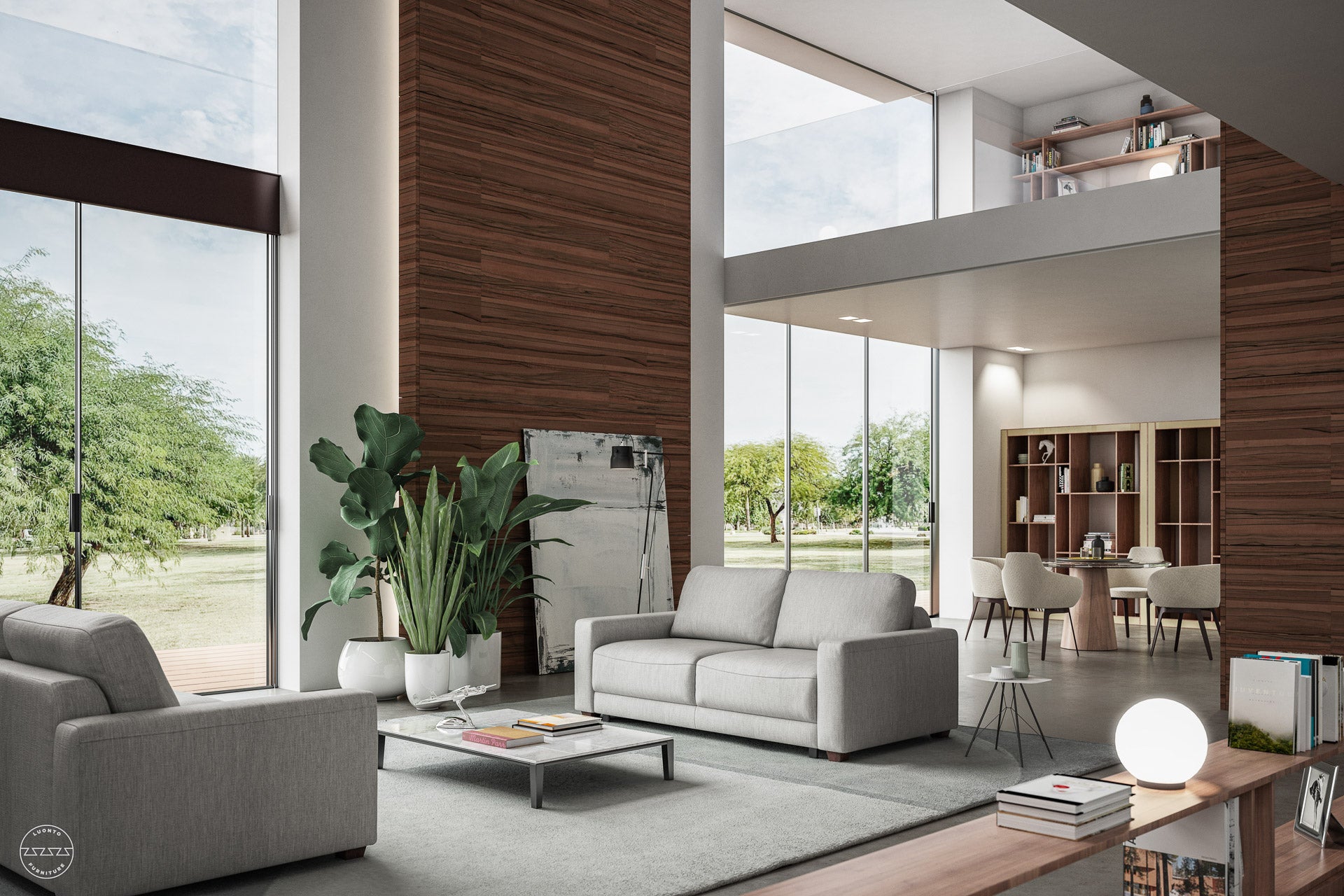 Luonto Belton Sleeper Sofa in Oliver 173 - Closed - lifestyle