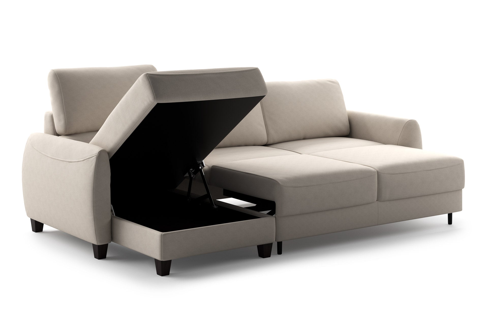 Luonto Delta Reversible Chaise Sleeper in Cloud 02 - Open - angle view