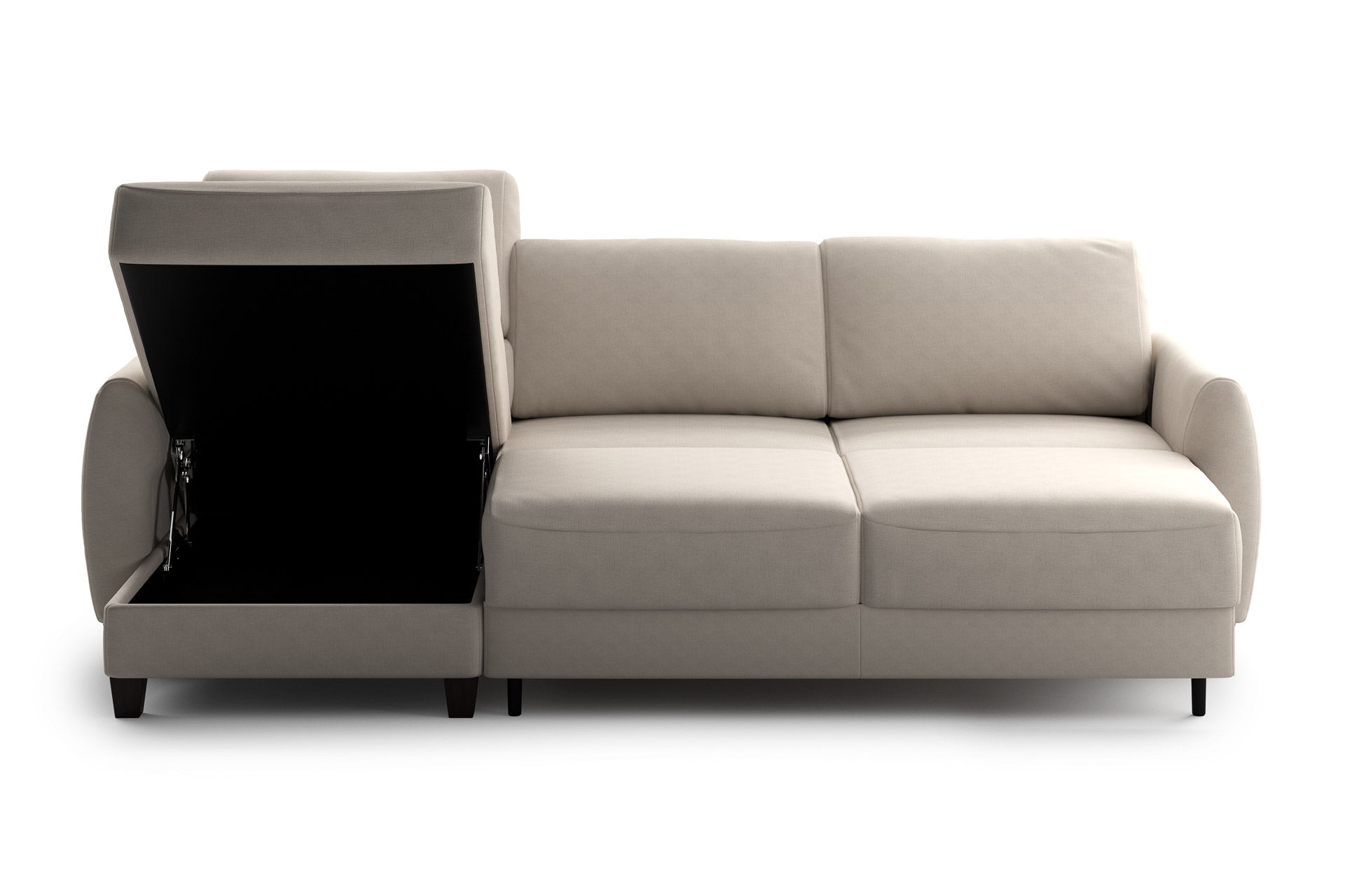 Luonto Delta Reversible Chaise Sleeper in Cloud 02 - Open - front view