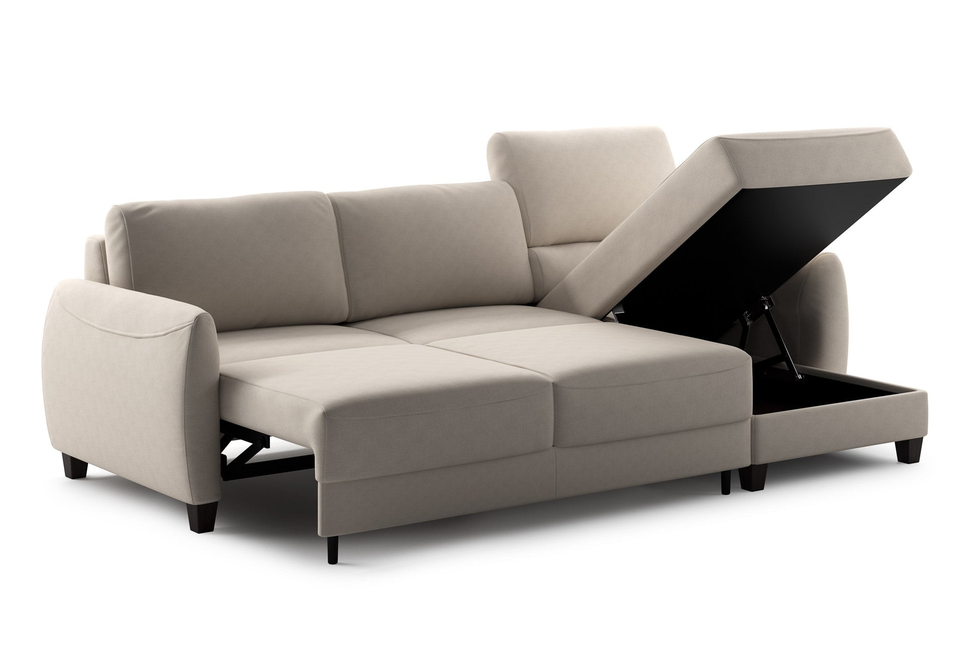 Luonto Delta Reversible Chaise Sleeper in Cloud 02 - Open - angle view