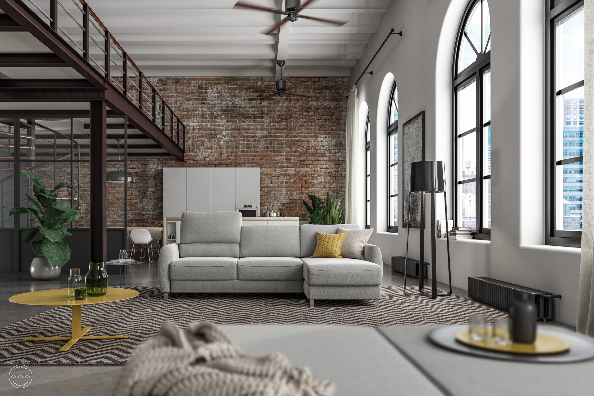Luonto Delta Reversible Chaise Sleeper - Closed - lifestyle