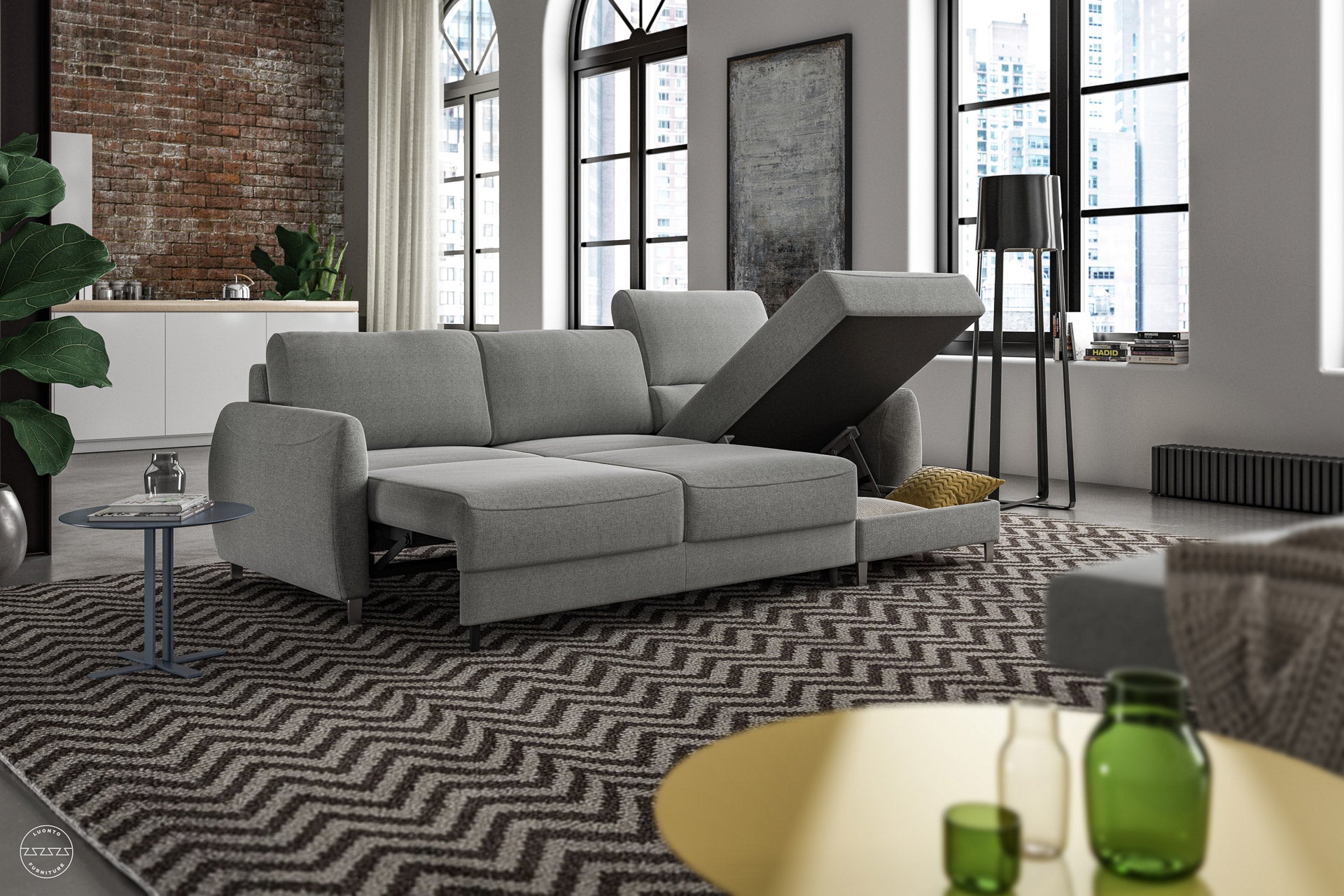 Luonto Delta Reversible Chaise Sleeper - Open - lifestyle
