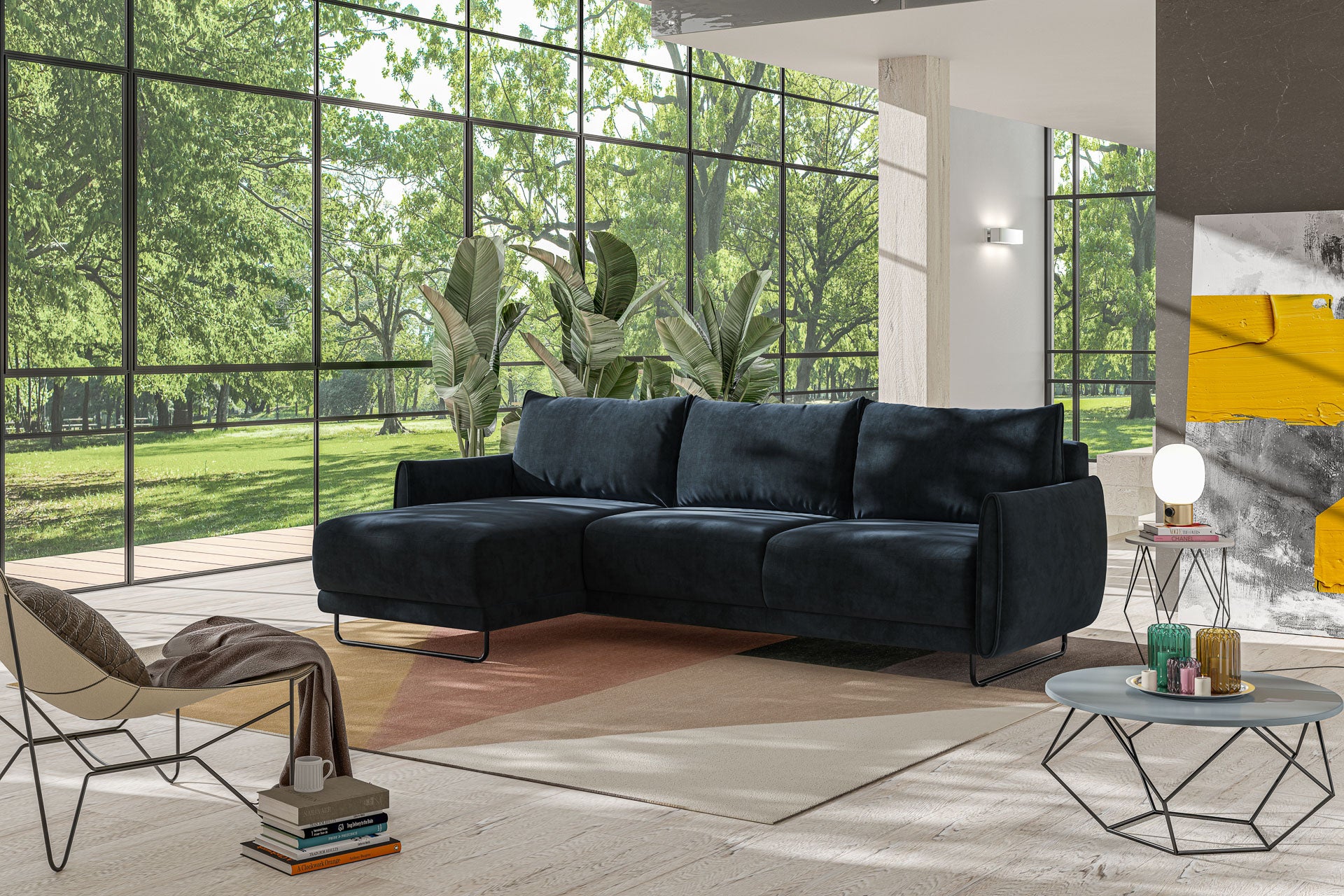 Luonto Dolphin Reversible Chaise Sleeper in Glamour 13 - Closed