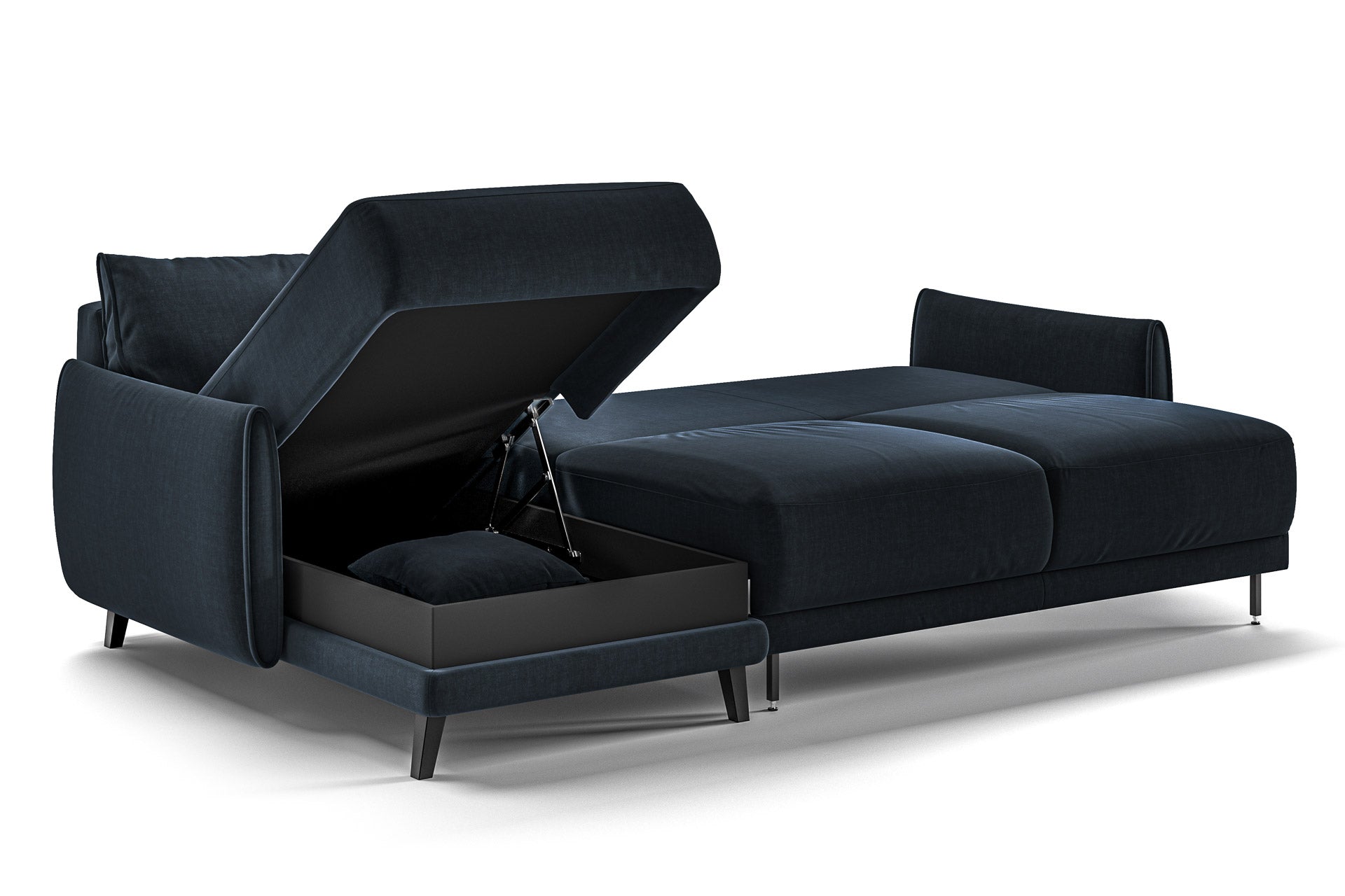 Luonto Dolphin Reversible Chaise Sleeper in Glamour 13 - Open - angle view