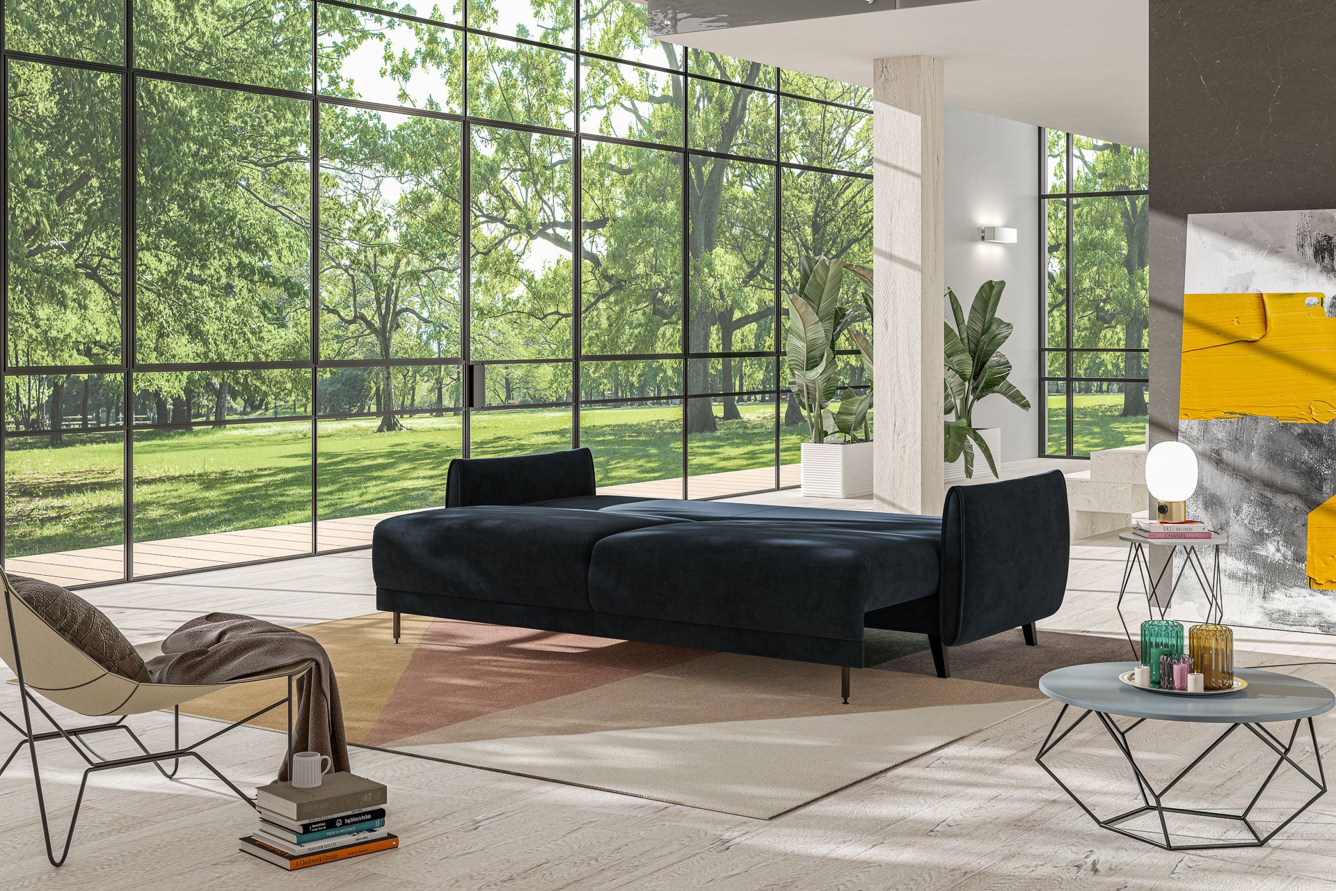 Luonto Dolphin Sleeper Sofa in Glamour 13 - Open