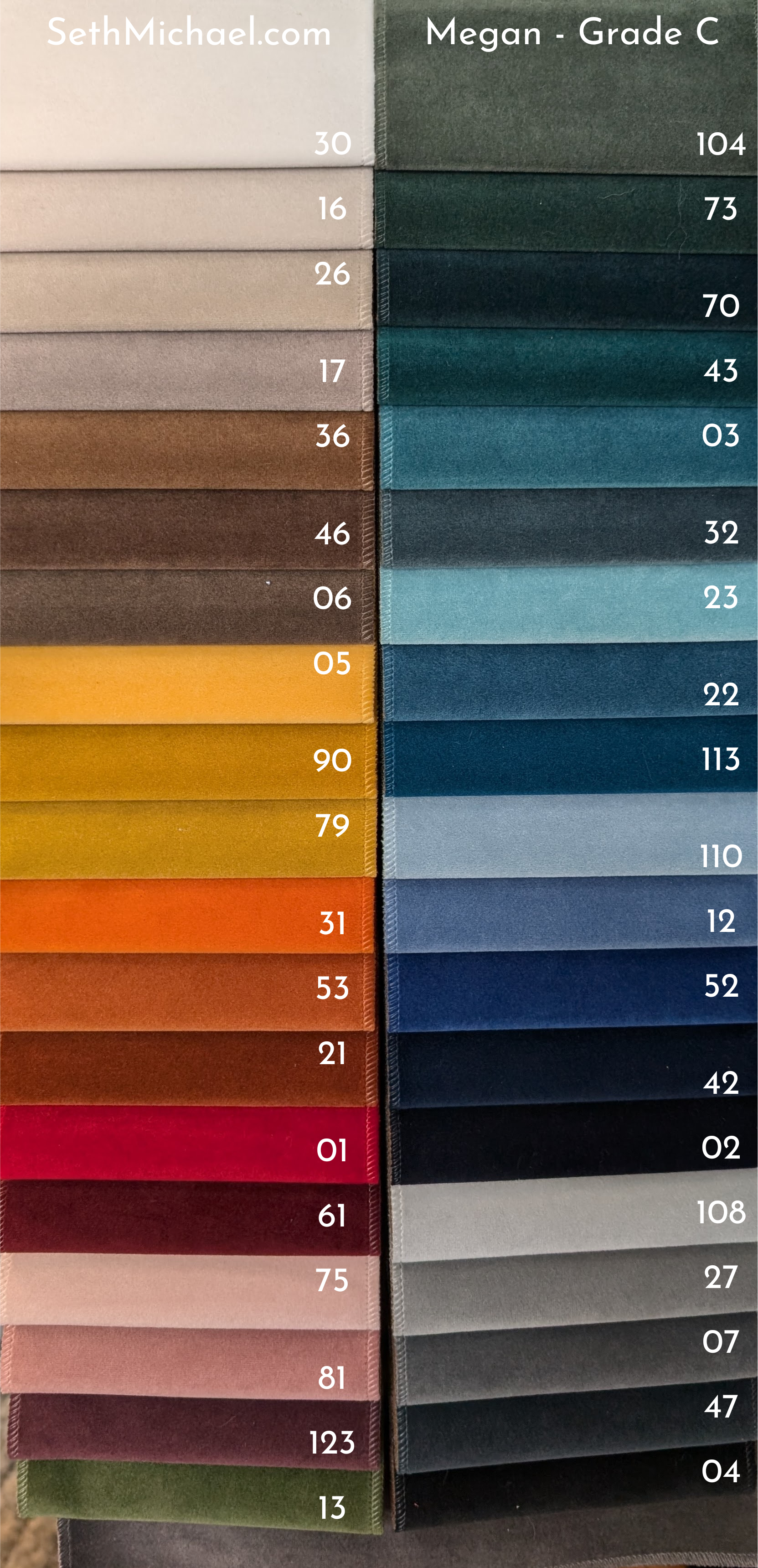 Luonto Megan swatch board