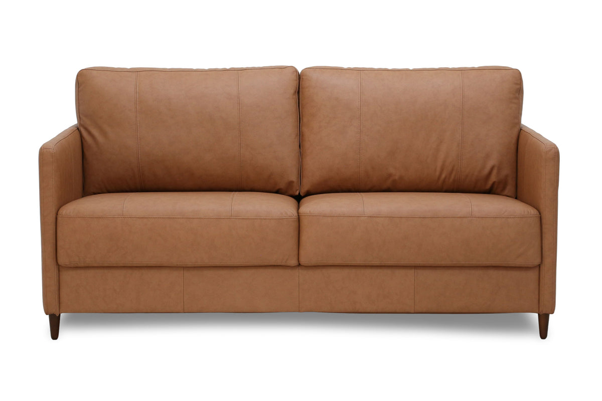 Sleeper: Michael · Size: Queen · Fabric: Soft Antique Leather 9030 · Leg: Walnut