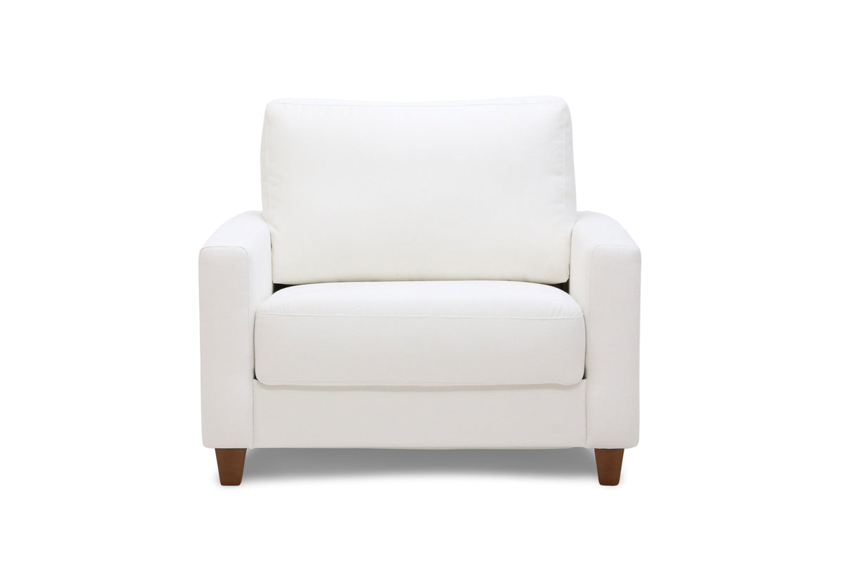 Sleeper: Nico · Size: Cot · Fabric: Recover 34 · Leg: Walnut