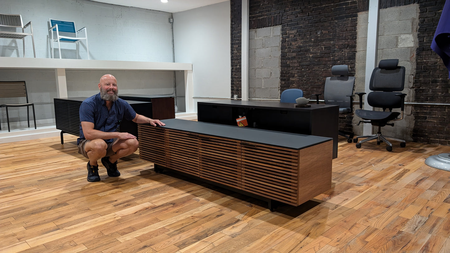 BDI 8173 Corridor Quad Media Cabinet Low in Walnut - FLOOR SAMPLE