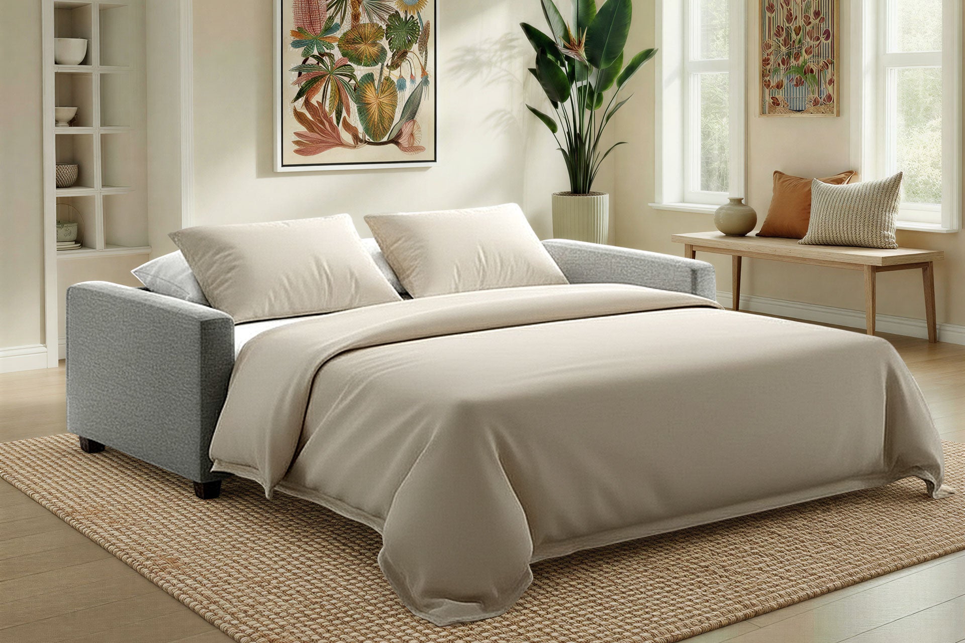 Luonto Hampton Sleeper Sofa - King in Rodeo 104 - Open