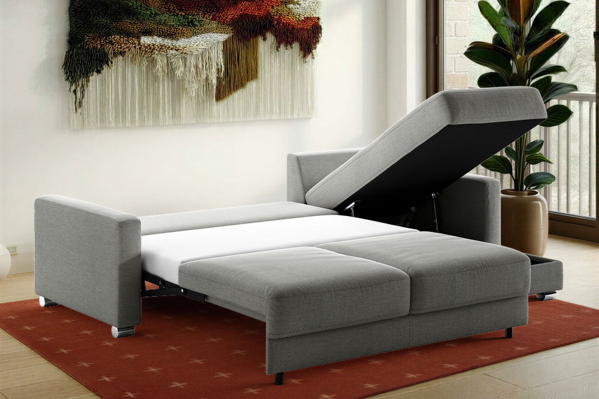 Luonto Hampton Reversible Chaise Sleeper in Rodeo 104 - Open