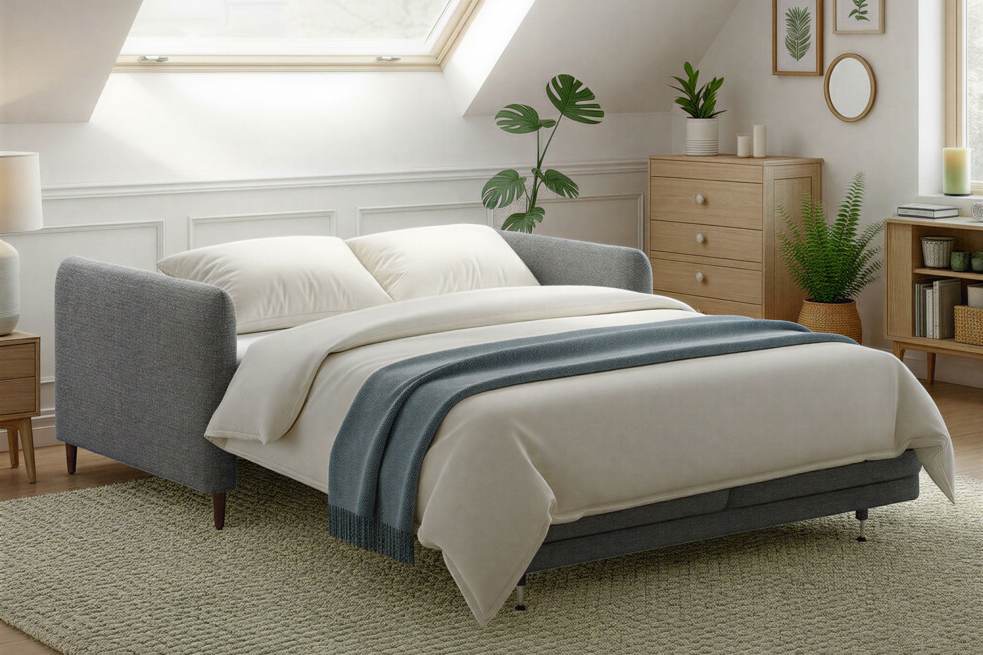 Luonto Haven Sleeper Sofa - Queen in Atlantic 07 - Open