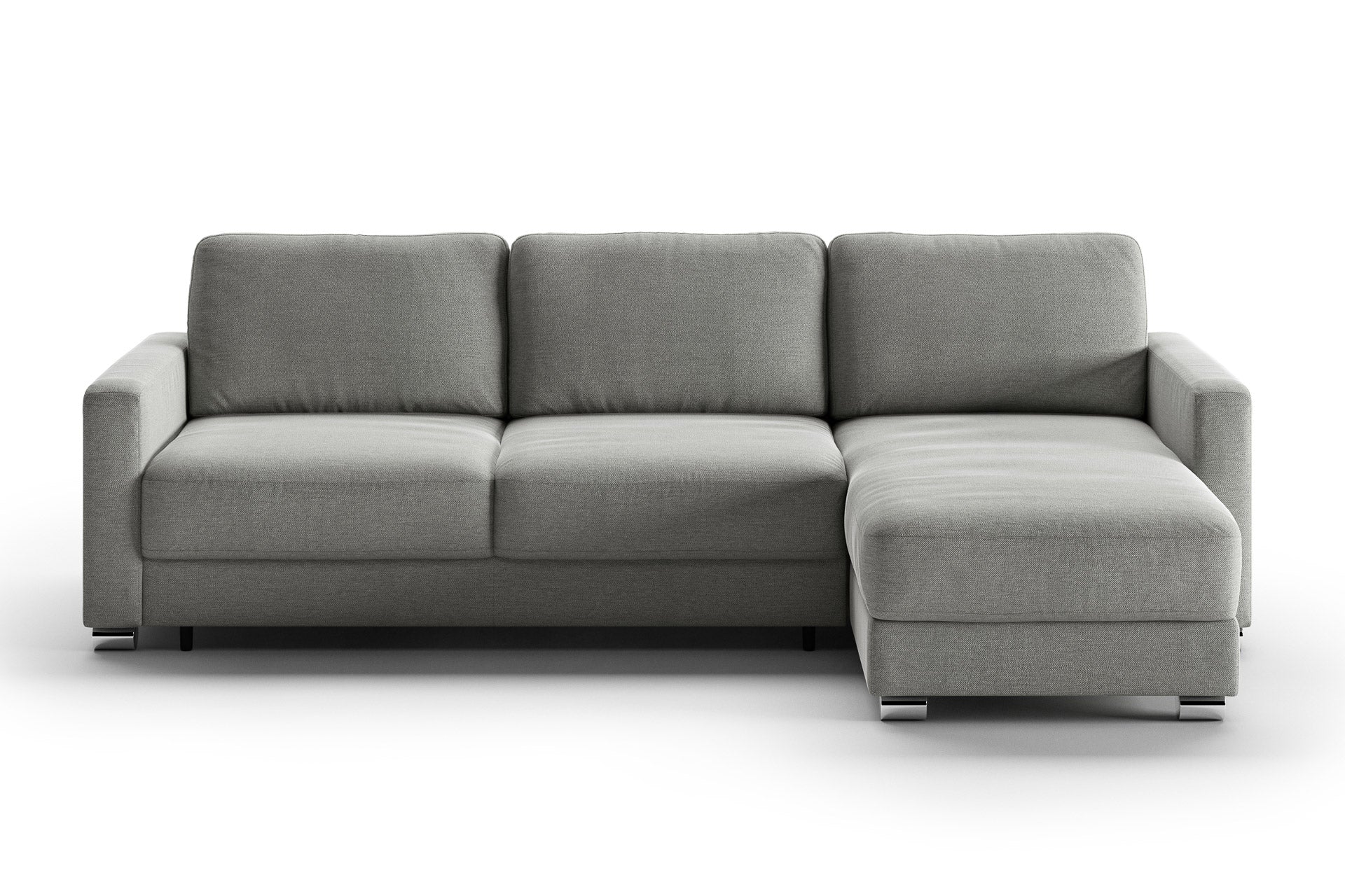 Luonto Hampton Reversible Chaise Sleeper - Queen in Rodeo 104 - Chrome leg - Closed - angle view