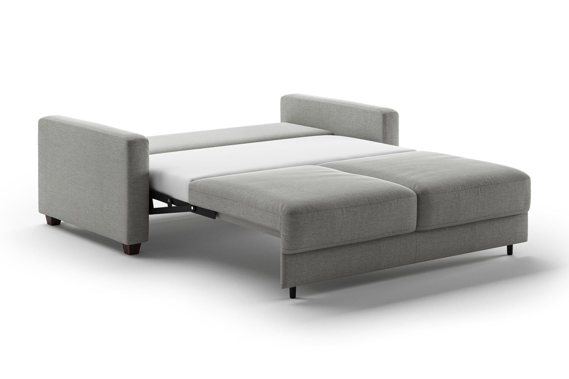 Luonto Hampton Sleeper Sofa - Queen in Rodeo 104 - Walnut leg - Open - angle view