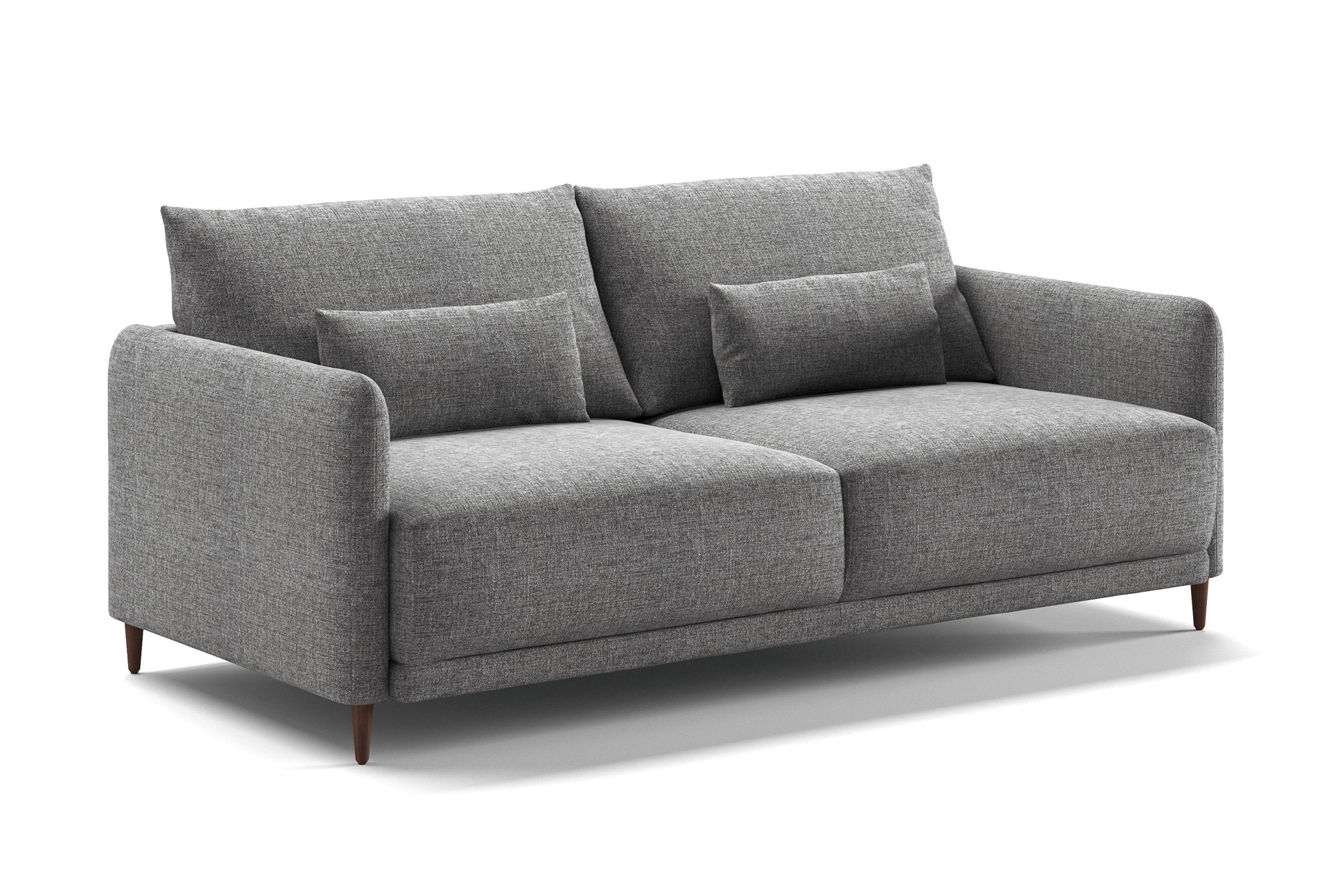 Luonto Haven Sleeper Sofa - King in Atlantic 07 - Walnut leg - Closed - angle view