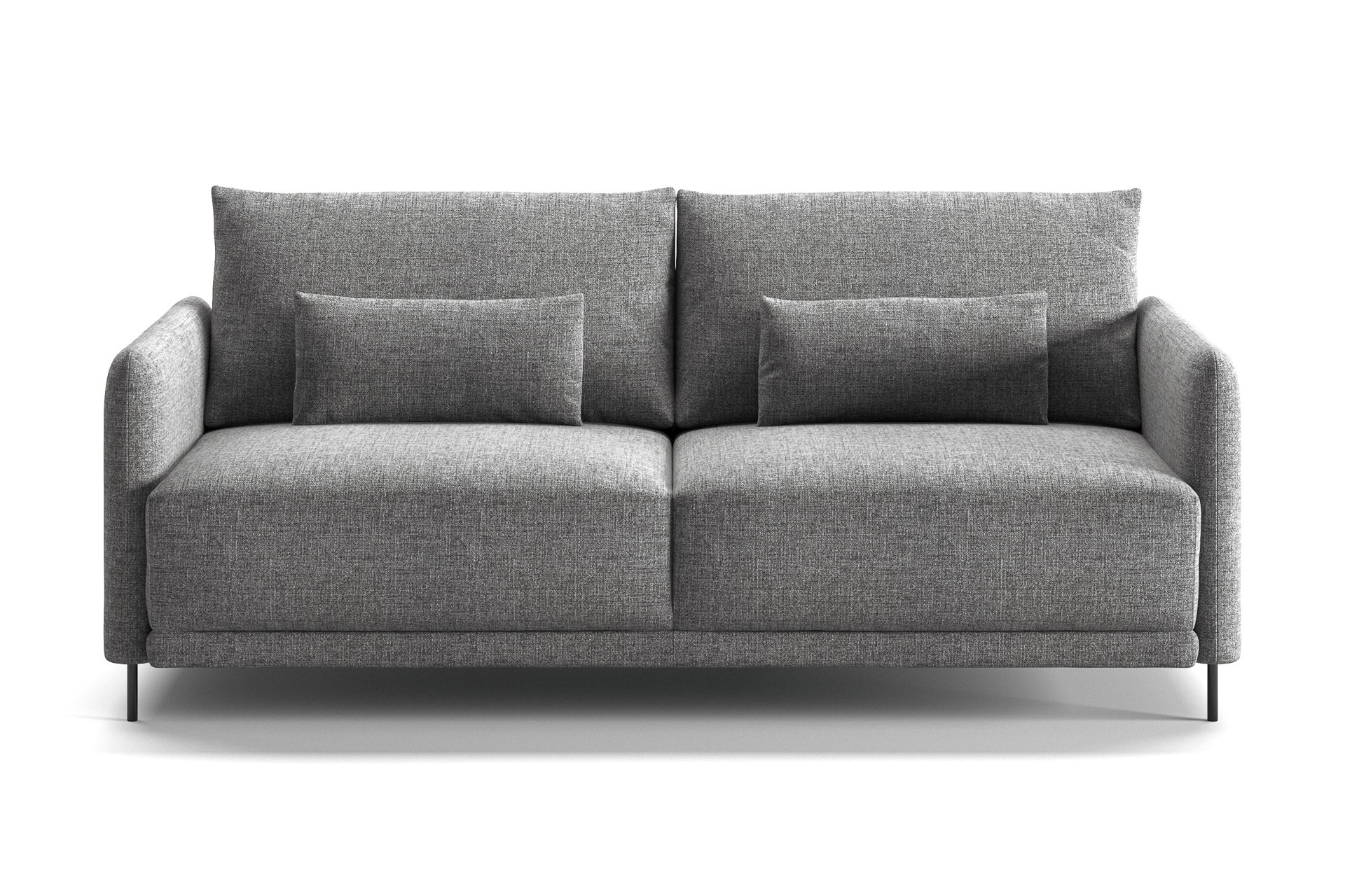 Luonto Haven Sleeper Sofa - King in Atlantic 07 - Black Metal leg - Closed - front view