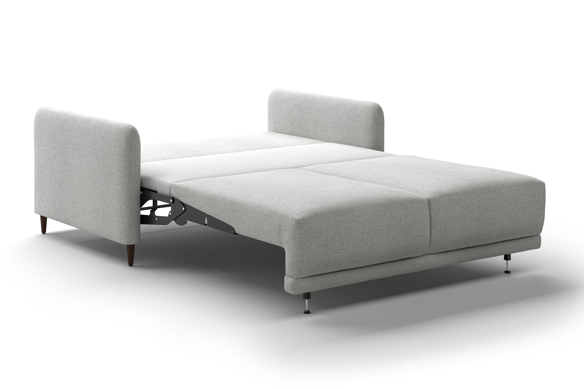 Luonto Haven Sleeper Sofa - Queen in Atlantic 01 - Walnut leg - Open - angle view