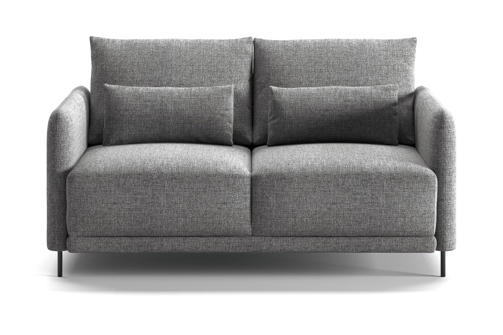 Luonto Haven Sleeper Sofa - Queen in Atlantic 07 - Black Metal leg - Closed - front view
