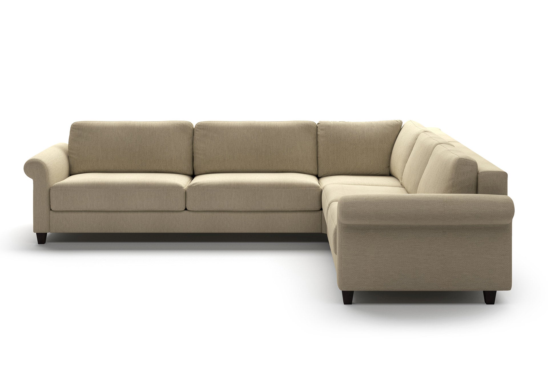 Luonto Hugo Reversible Sectional Sleeper - King in Atlantic 03 - Wenge leg - Closed - front view