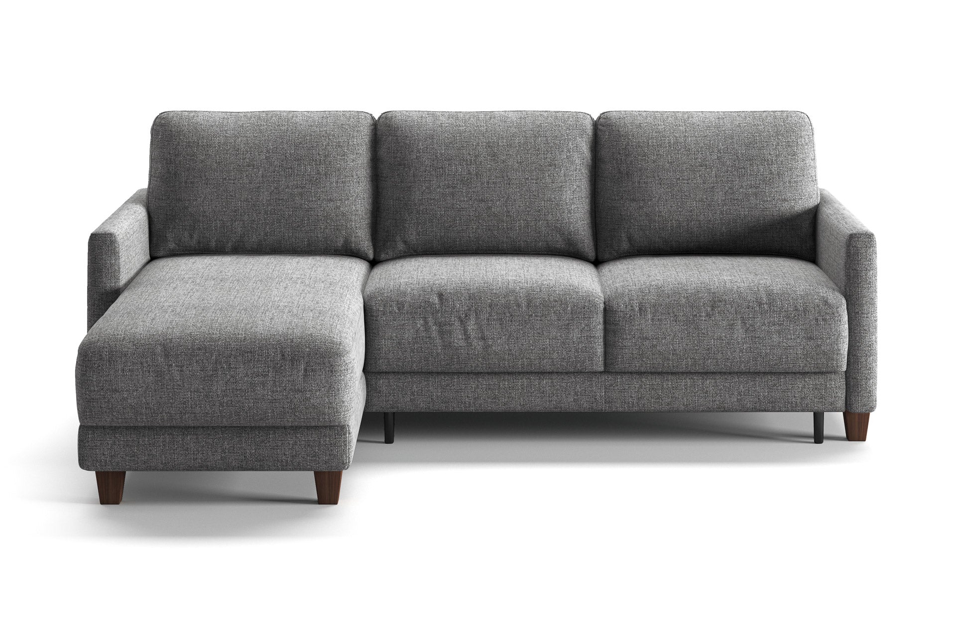 Luonto Martta Reversible Chaise Sleeper in Atlantic 07 - Walnut leg - Closed - front view