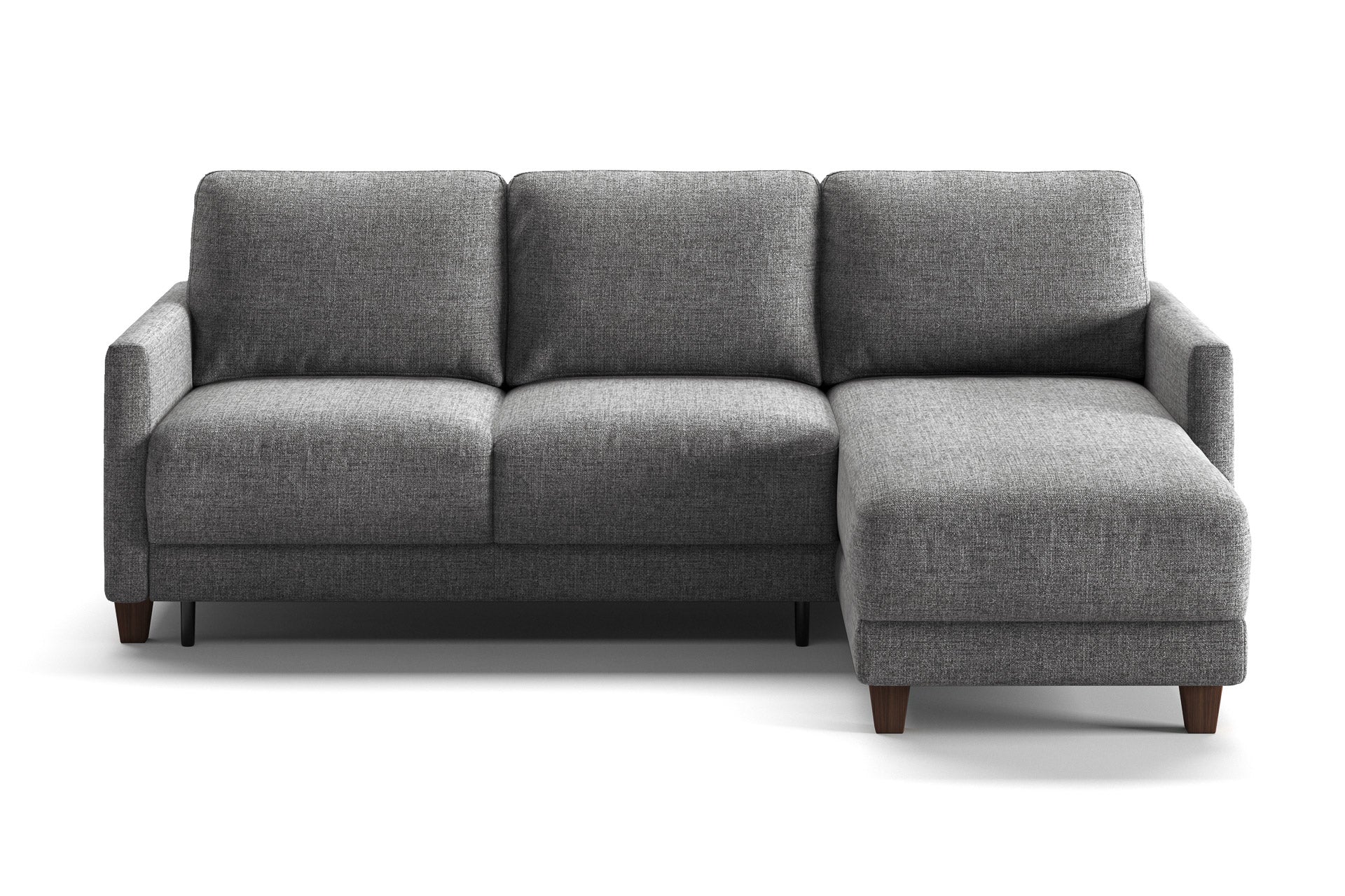 Luonto Martta Reversible Chaise Sleeper in Atlantic 07 - Walnut leg - Closed - front view