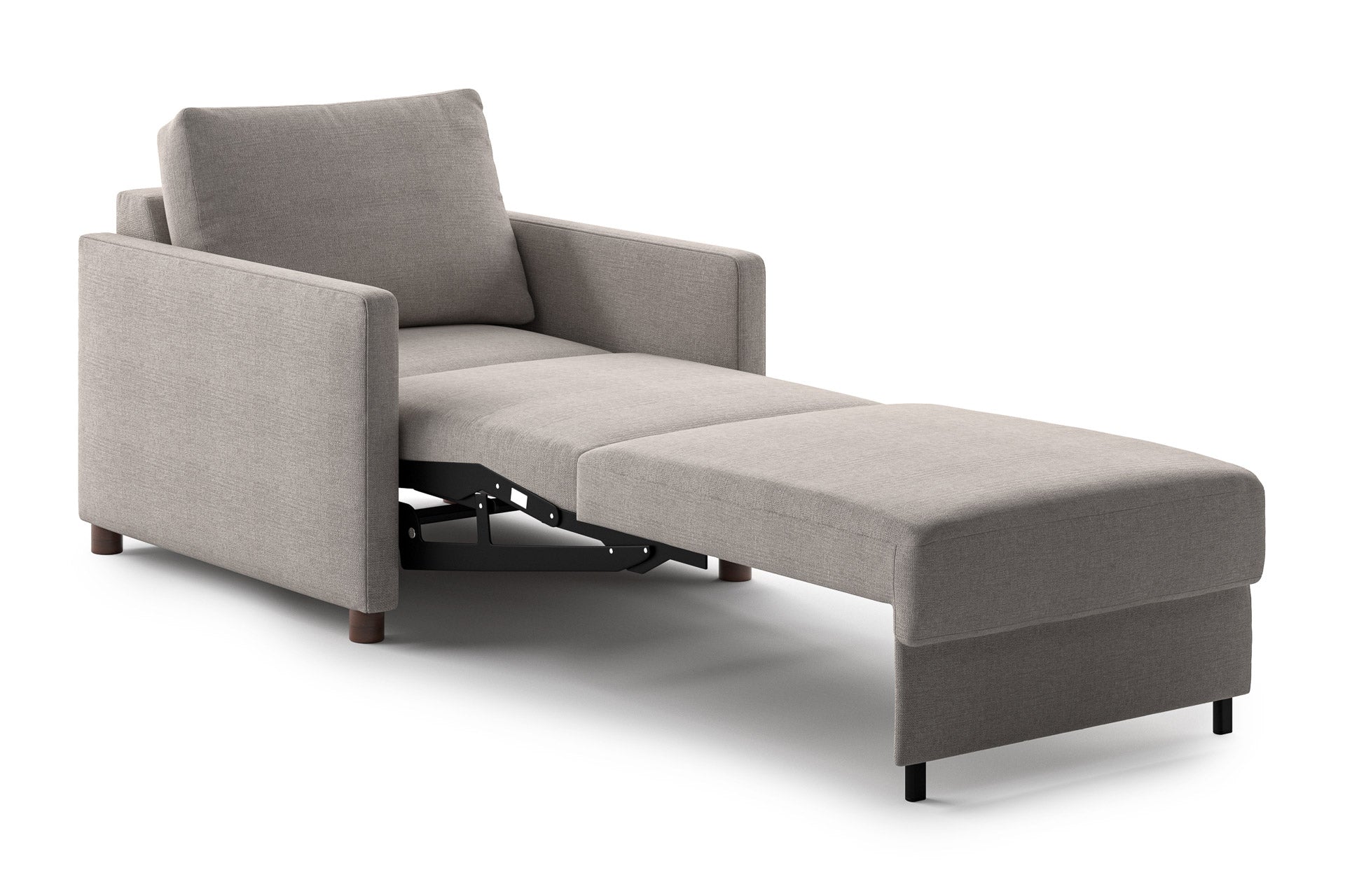 Luonto Polar Sleeper Sofa - Cot in Lea 40 - Walnut leg - Open - angle view