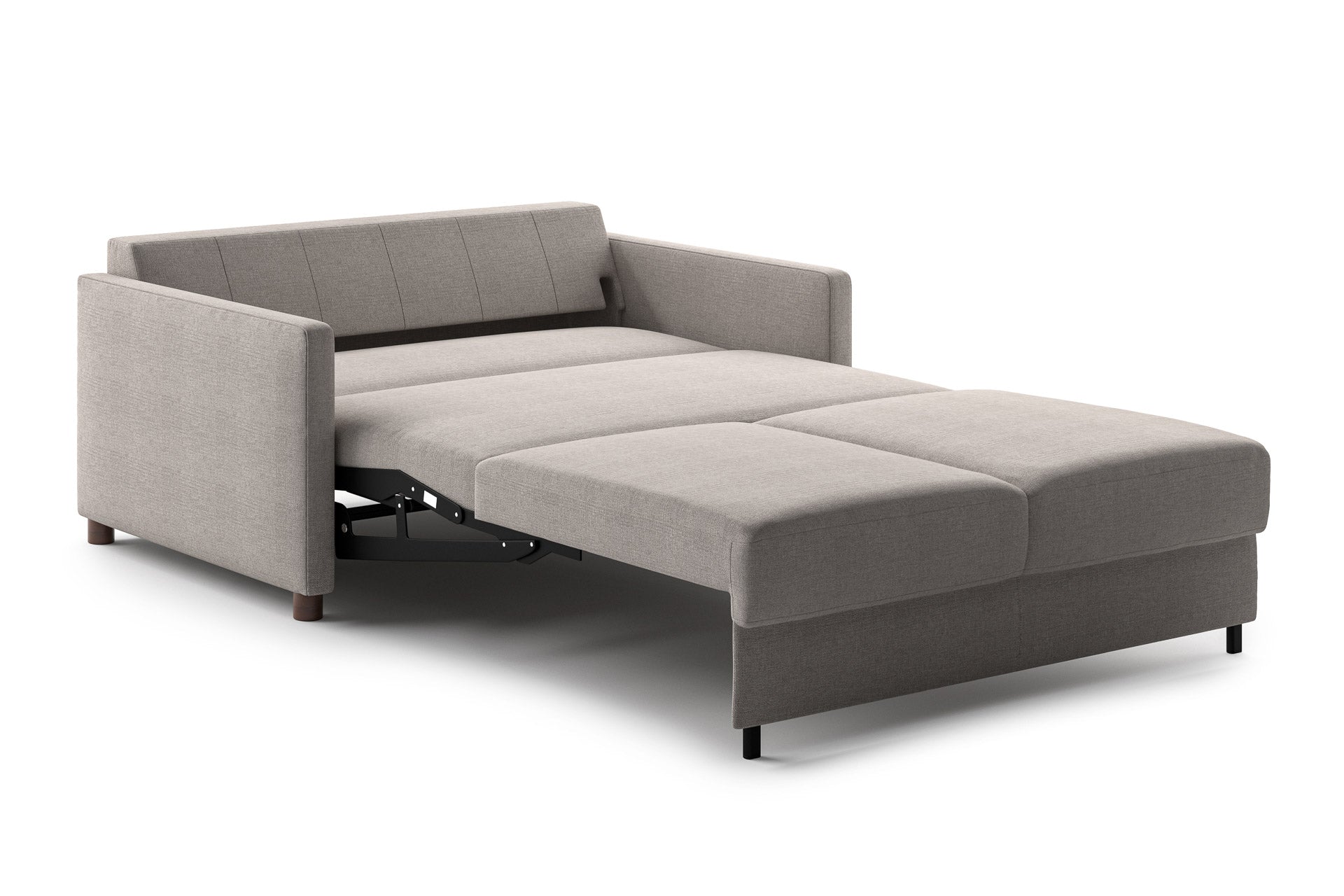 Luonto Polar Sleeper Sofa - Full XL in Oasis 01 - Walnut leg - Open - angle view