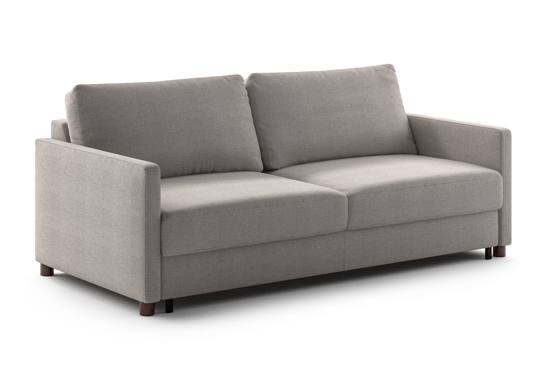 Luonto Polar Sleeper Sofa - King in Oasis 01 - Walnut leg - Closed - angle view