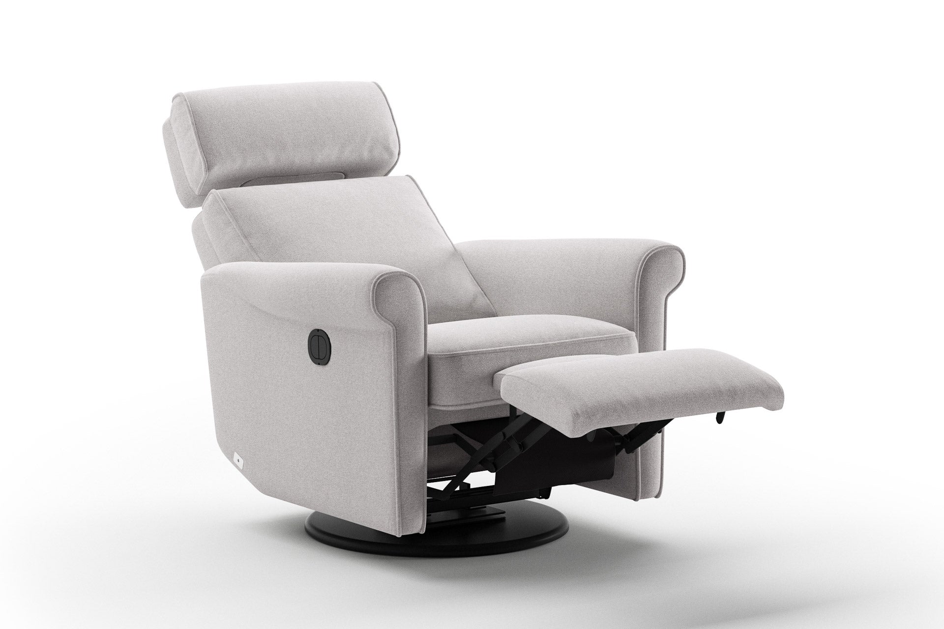 Luonto Rolled Recliner in Rene 01 - Open - angle view