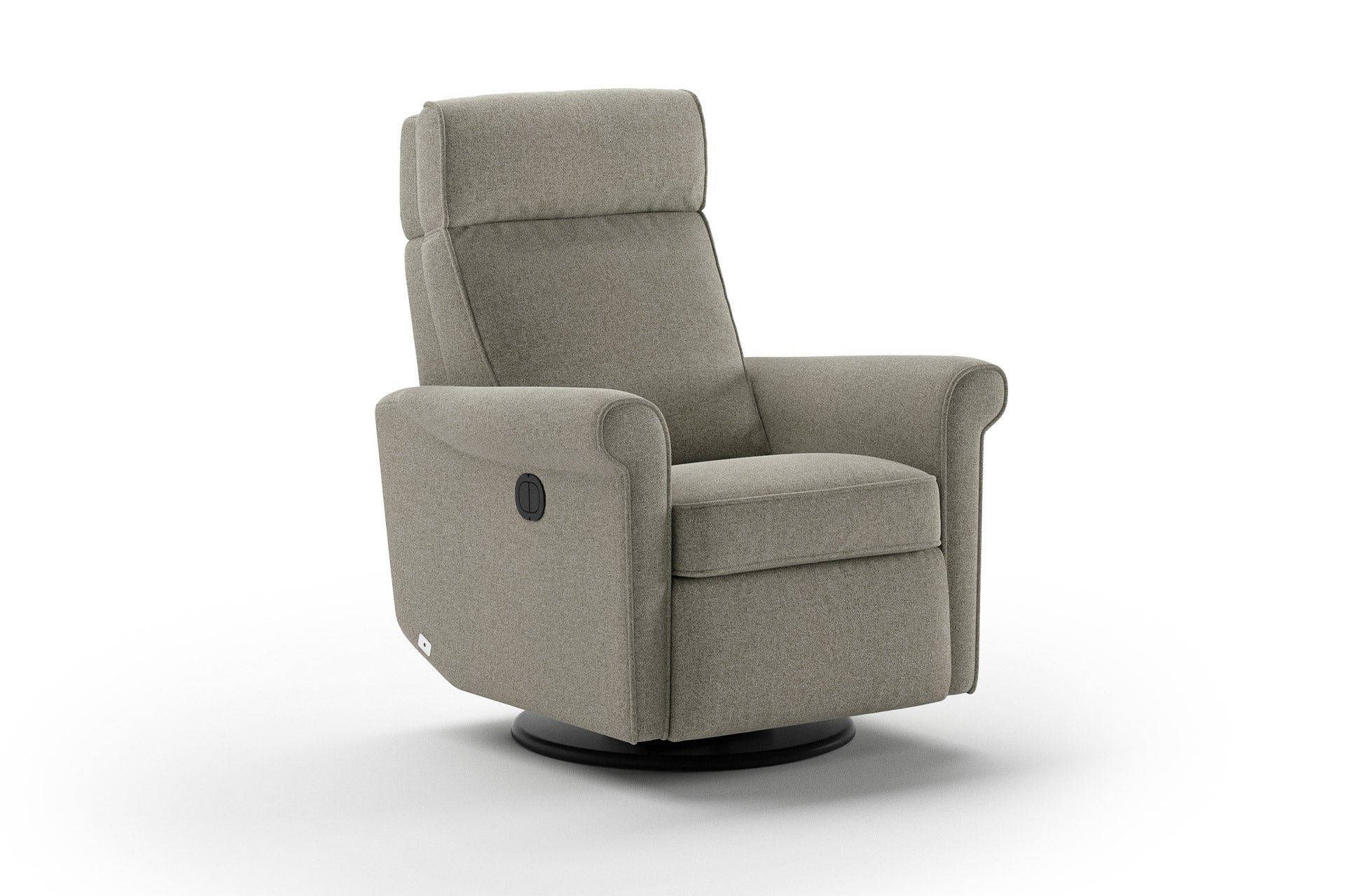 Luonto Rolled Recliner in Rene 03 - Closed - angle view