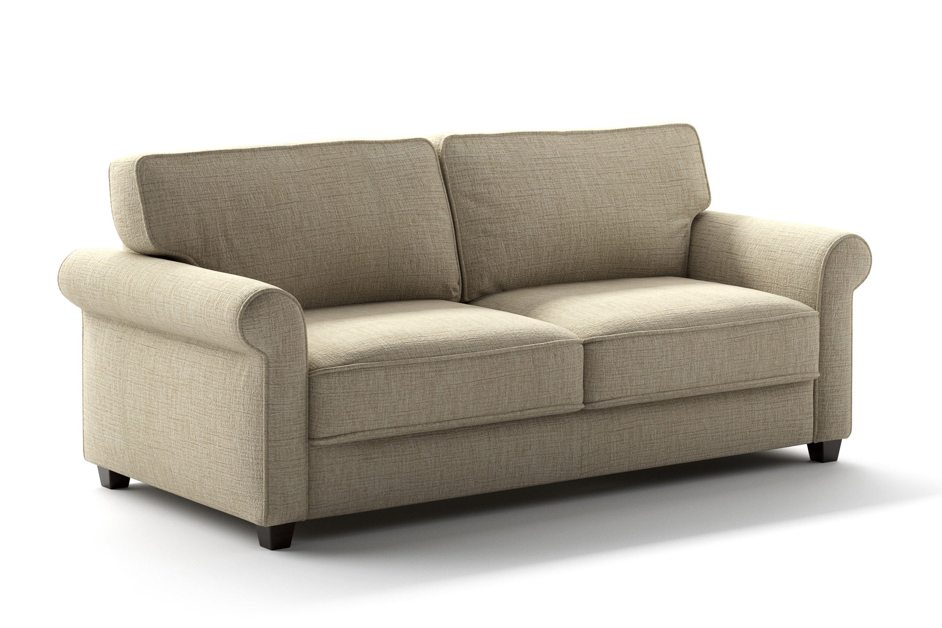 Luonto Willow Sleeper Sofa - Queen in Horizon 08 - Wenge leg - Closed - angle view