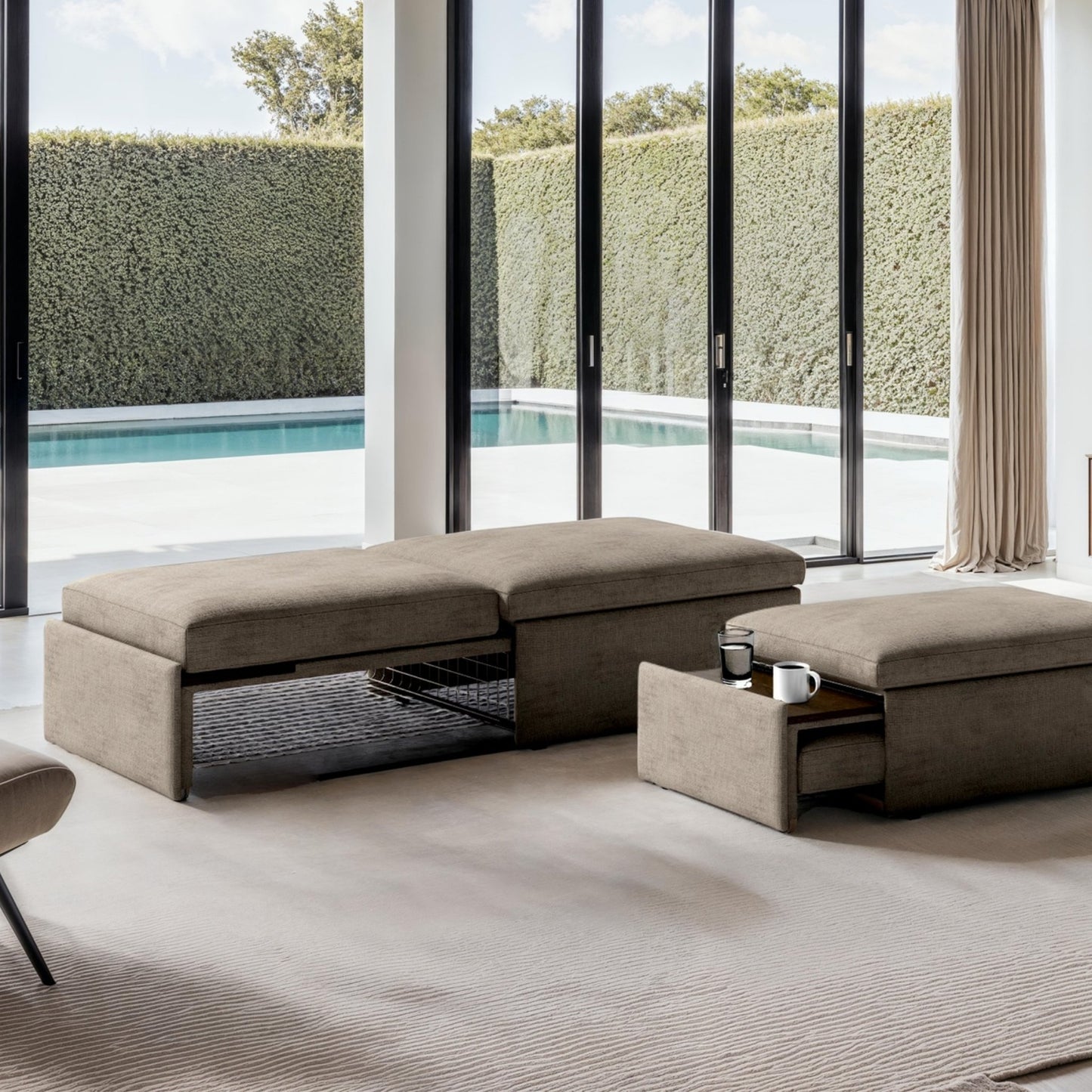 Luonto Otto Sleeper Ottoman with Drawer Function